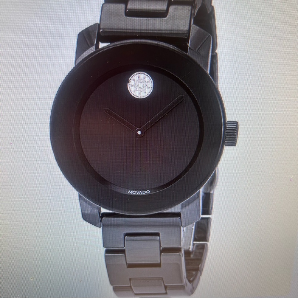 Movado BOLD Black Watch with Diamond Detail 2.0 bracelet watch 34mml